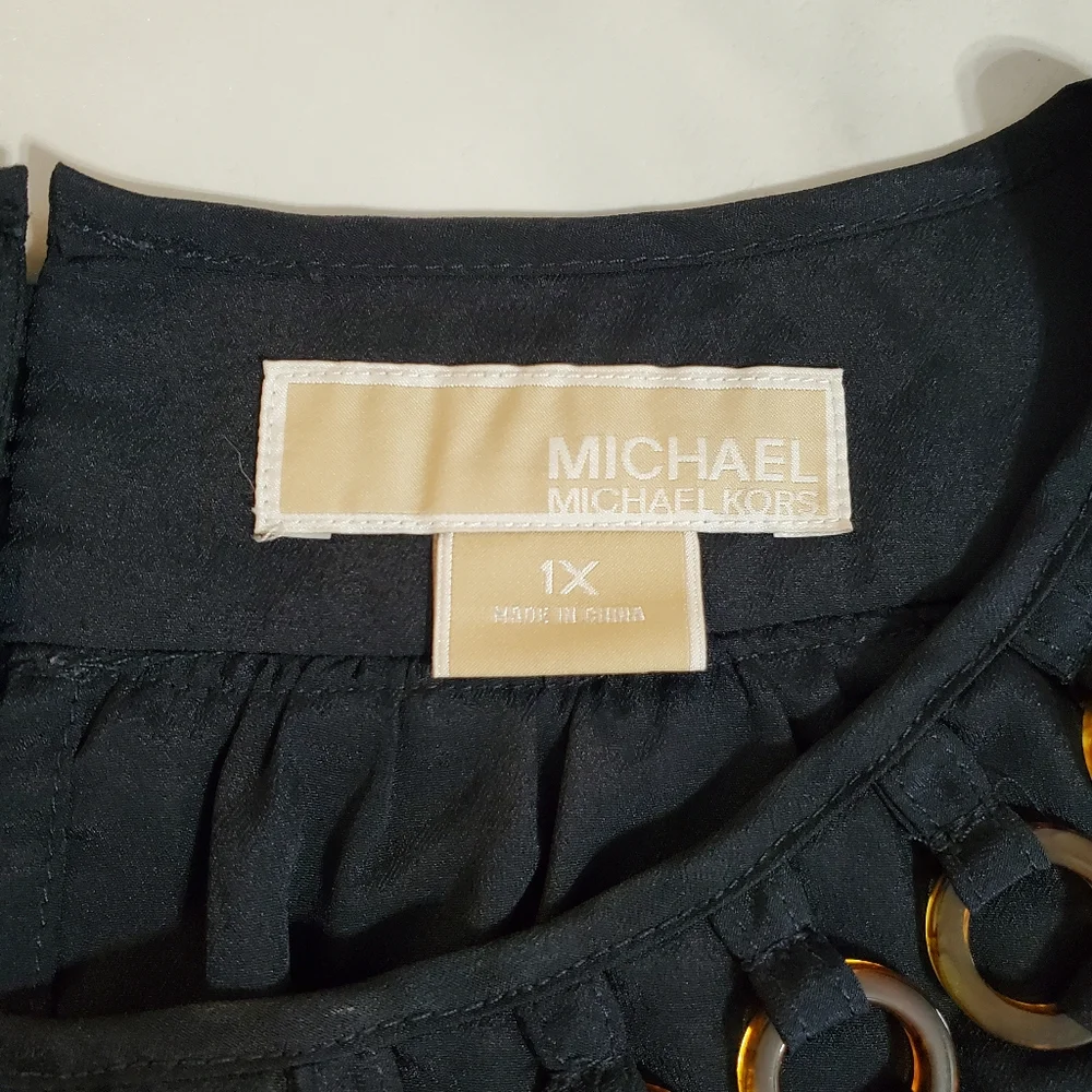Michael Kors Black Sleeveless  Peplum Top size 1X